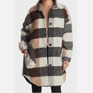 RDI Plaid Teddy Coat Shacket